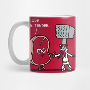 Love Me Tenderizer Funny Cute Relationship Romantic Vintage Retro Funny Valentine Gift Mug